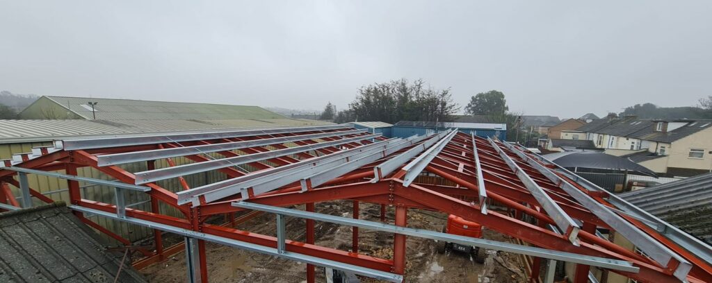 Roof steel from above