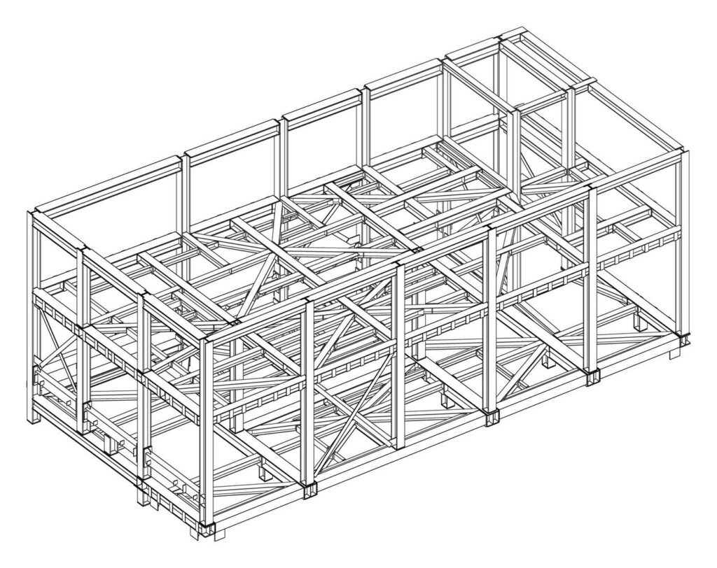 3D model of the roof-level frame