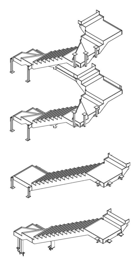 3D model of the stair core