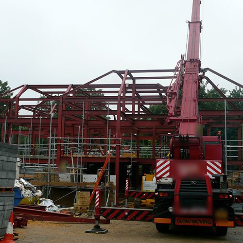 Craning in the roof steel