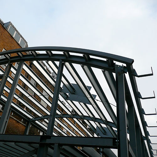 Curved members in place