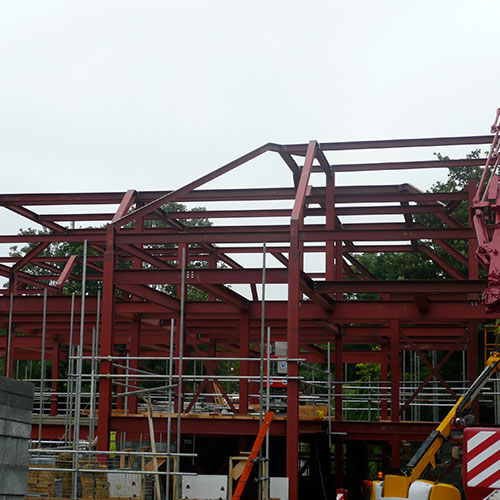 The completed roof frame