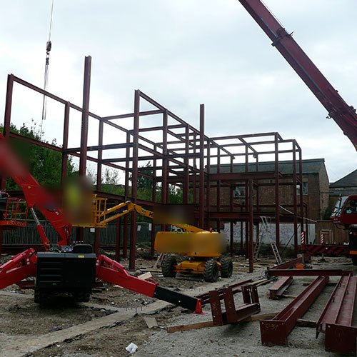 Erecting the frame