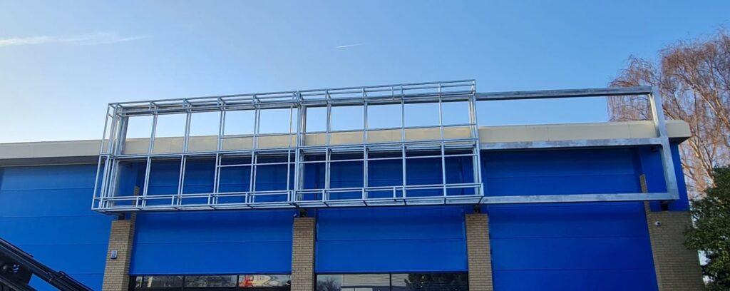 The finished frame along the roofline