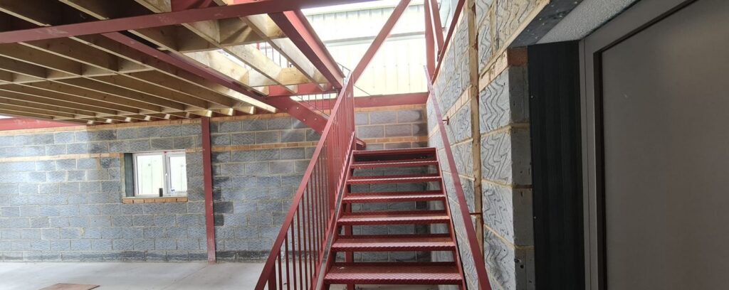 Stairs and mezzanine edge