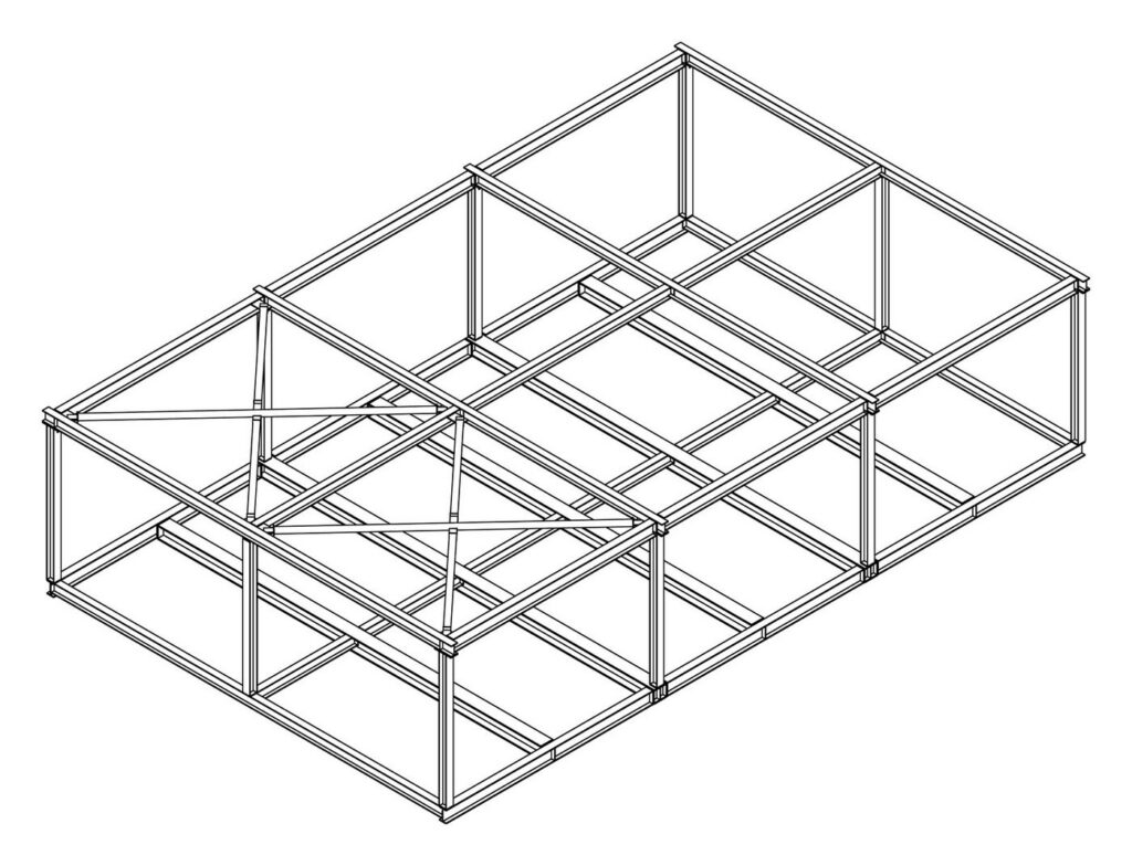 3D model of the frames for building A